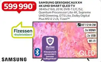 Auchan SAMSUNG QE85Q60CAUXXH 4K UHD SMART QLED TV ajánlat