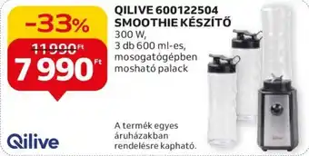 Auchan QILIVE 600122504 SMOOTHIE KÉSZÍTŐ 300 W, ajánlat