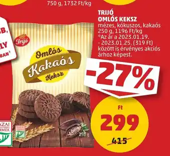 PENNY TRIJÓ OMLÓS KEKSZ 250 g ajánlat