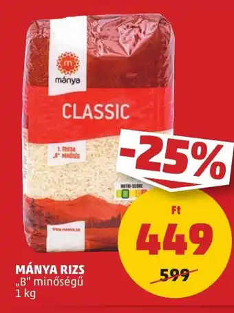 PENNY MÁNYA RIZS 1 kg ajánlat