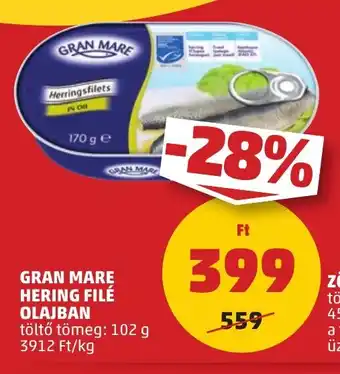 PENNY GRAN MARE HERING FILÉ OLAJBAN 102 g ajánlat