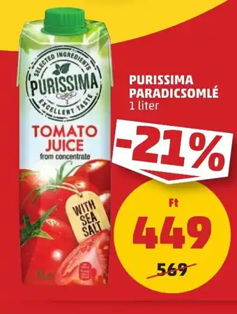 PENNY PURISSIMA PARADICSOMLÉ 1 l ajánlat