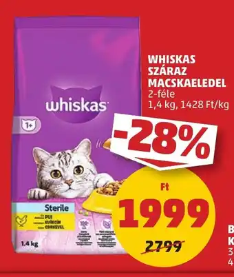 PENNY WHISKAS SZÁRAZ MACSKAELEDEL 1,4 kg ajánlat