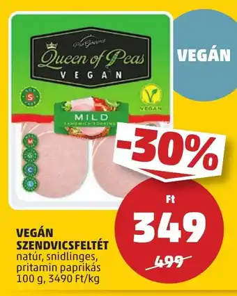 PENNY VEGÁN SZENDVICSFELTÉT 100 g ajánlat