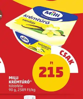PENNY MILLI KRÉMTÚRÓ 90 g ajánlat