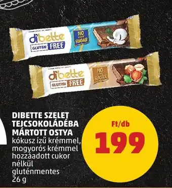 PENNY DIBETTE SZELET TEJCSOKOLÁDÉBA MÁRTOTT OSTYA 26 g ajánlat