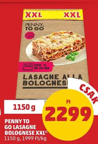 PENNY PENNY TO GO LASAGNE BOLOGNESE XXL 1150 g ajánlat