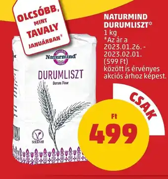 PENNY NATURMIND DURUMLISZT 1 kg ajánlat