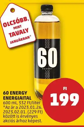 PENNY 60 ENERGY ENERGIAITAL 600 ml ajánlat