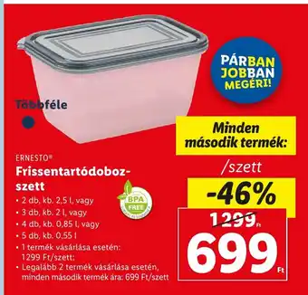 Lidl ERNESTO Frissentartódoboz- szett ajánlat