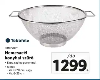 ERNESTO Nemesacél konyhai szűrő 1 db