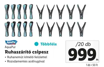 Lidl AquaPur Ruhaszárító csipesz 20 db ajánlat