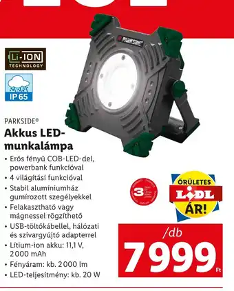 Lidl PARKSIDE Akkus LED- munkalámpa 1 db ajánlat