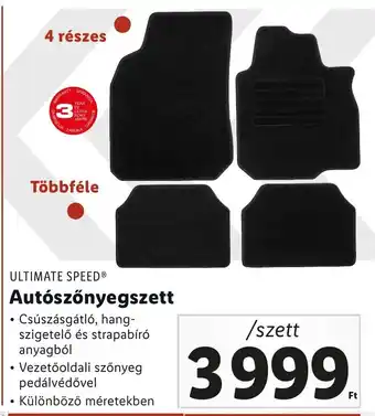 Lidl ULTIMATE SPEED Autószőnyegszett ajánlat