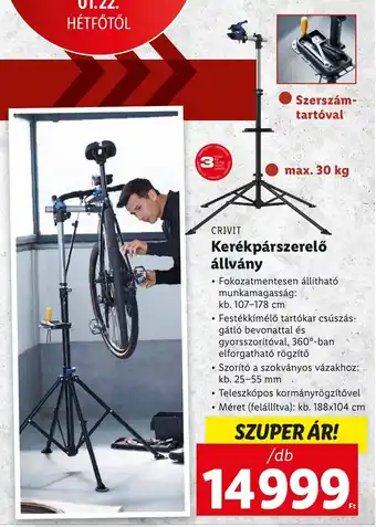 Lidl CRIVIT Kerékpárszerelő állvány 1 db ajánlat