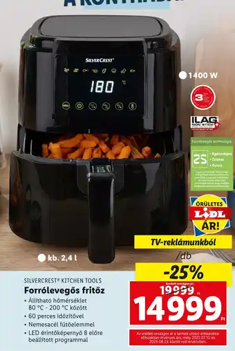 Lidl SILVERCREST KITCHEN TOOLS Forrólevegős fritőz 1 db ajánlat