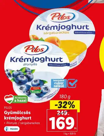 Lidl PILOS Gyümölcsös krémjoghurt 180 g ajánlat