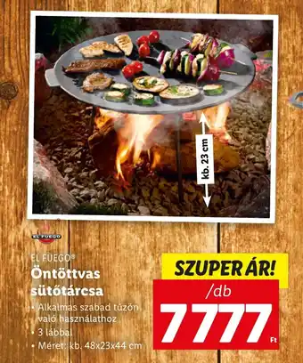 Lidl EL FUEGO Öntöttvas sütőtárcsa 1 db ajánlat