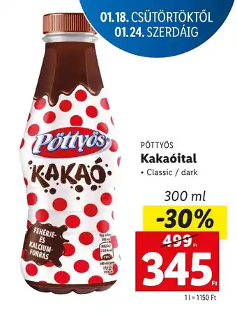 Lidl PÖTTYÖS Kakaóital 300 ml ajánlat