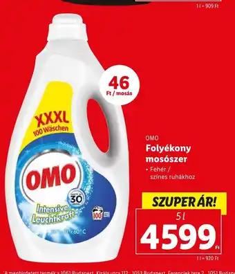 Lidl OMO Folyékony mosószer 5 l ajánlat