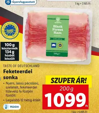 Lidl TASTE OF DEUTSCHLAND Feketeerdei sonka 200 g ajánlat