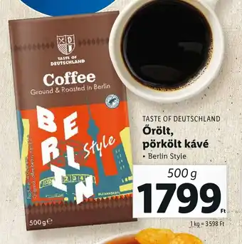 Lidl TASTE OF DEUTSCHLAND Őrölt, pörkölt kávé 500 g ajánlat