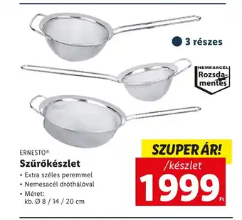 Lidl ERNESTO Szűrőkészlet ajánlat