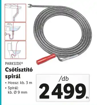 Lidl PARKSIDE Csőtisztító spirál 1 db ajánlat