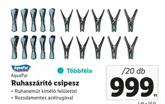 Lidl AquaPur Ruhaszárító csipesz 20 db ajánlat