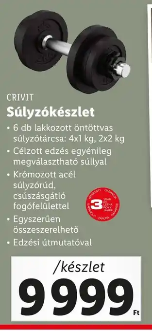 Lidl CRIVIT Súlyzókészlet ajánlat