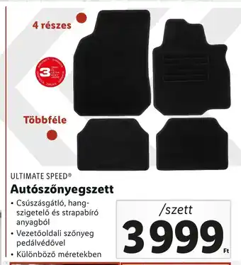 Lidl ULTIMATE SPEED Autószőnyegszett ajánlat
