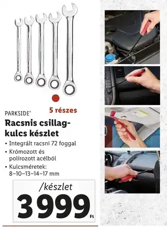 Lidl PARKSIDE Racsnis csillag-kulcs készlet ajánlat