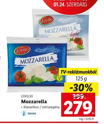 Lidl LOVILIO MOZZARELLA 125 g ajánlat