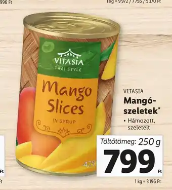 Lidl VITASIA Mangó-szeletek 250 g ajánlat