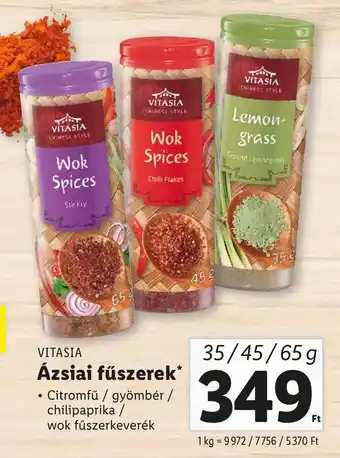 Lidl VITASIA Ázsiai fűszerek 35 - 65 g ajánlat