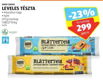 ALDI GOOD CHOICE LEVELES TÉSZTA 275 g ajánlat