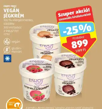ALDI ENJOY FREE! VEGÁN JÉGKRÉM 300 ml ajánlat