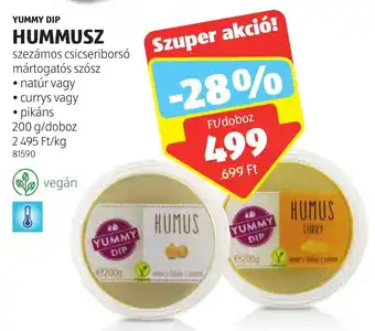 ALDI YUMMY DIP HUMMUSZ 200g ajánlat