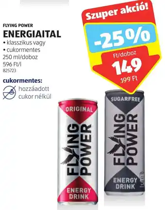 ALDI FLYING POWER ENERGIAITAL 250ml ajánlat
