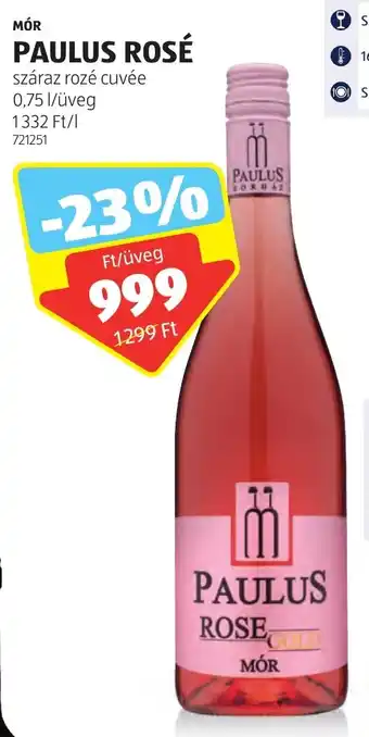 ALDI MÓR PAULUS ROSÉ 0,75l ajánlat