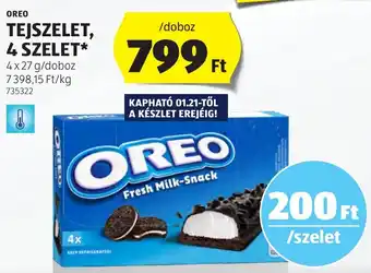 OREO TEJSZELET, 4 SZELET 4x27 g/doboz