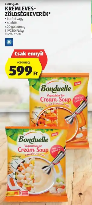 ALDI BONDUELLE KRÉMLEVES-ZÖLDSÉGKEVERÉK 400g ajánlat