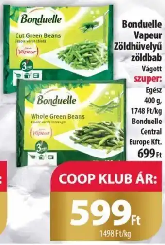 Coop Bonduelle Vapeur Zöldhüvelyű zöldbab 400g ajánlat