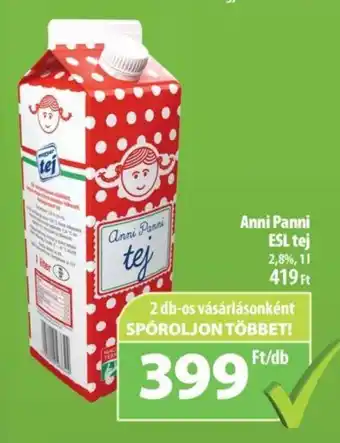 Coop Anni Panni ESL tej 2,8% 1l ajánlat