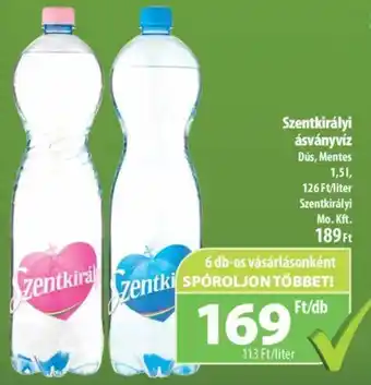 Coop Szentkirályi ásványvíz 1,5l ajánlat