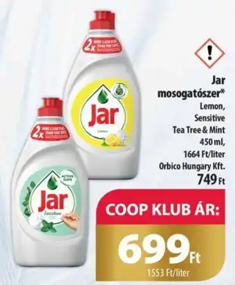 Coop Jar mosogatószer 450ml ajánlat