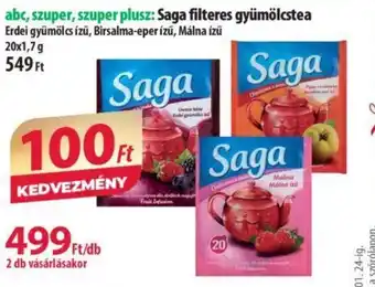 Coop abc, szuper, szuper plusz: Saga filteres gyümölcstea 20x1,7g ajánlat