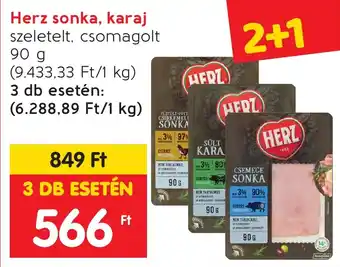 Spar Herz sonka, karaj 90g ajánlat