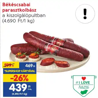 Spar Békéscsabai parasztkolbász 10dkg ajánlat