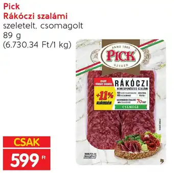 Spar Pick Rákóczi szalámi 89g ajánlat